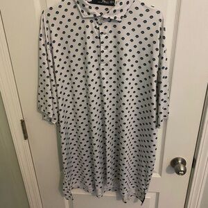 Ralph Lauren White and Black Polo Shirt with Classic Polka Dots